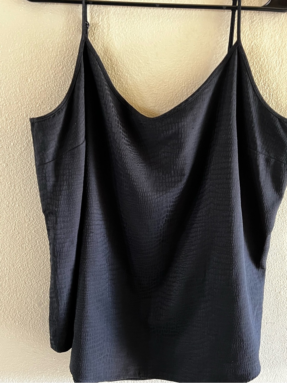 Classic Black Satin-Texture Cowl Neck Camisole